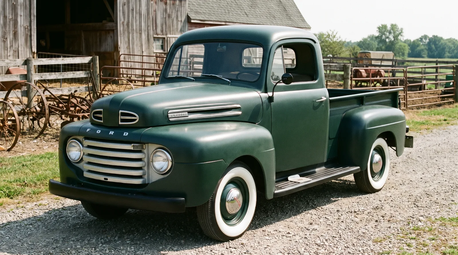 1951 Chevrolet 3100 half ton pickup, front three quarter view with the Advance Design grille
