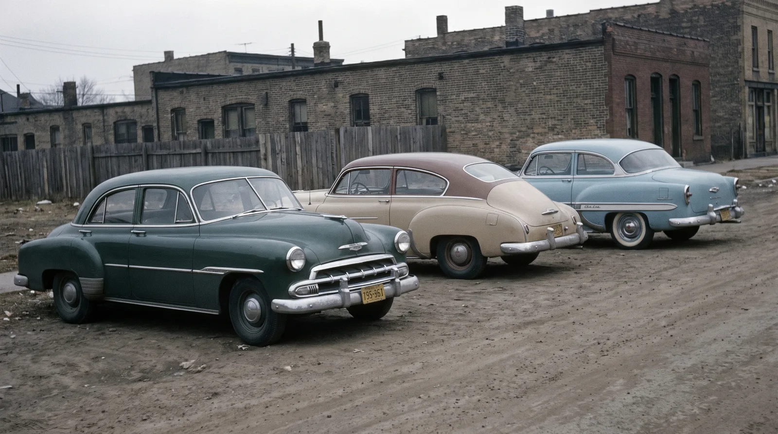 Row of 1951 Chevrolet body styles, sedan, coupe and hardtop